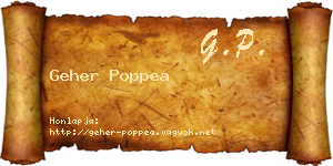 Geher Poppea névjegykártya